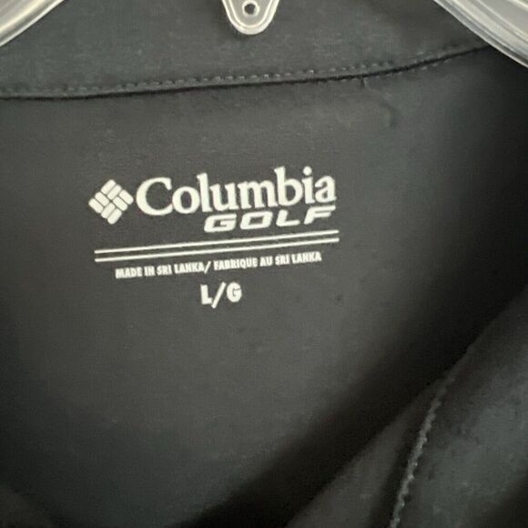 EUC Columbia Golf Shirt Mens Large Black Dynamic Pullover 1/4 Zip Omni Wick Logo - Picture 3 of 5